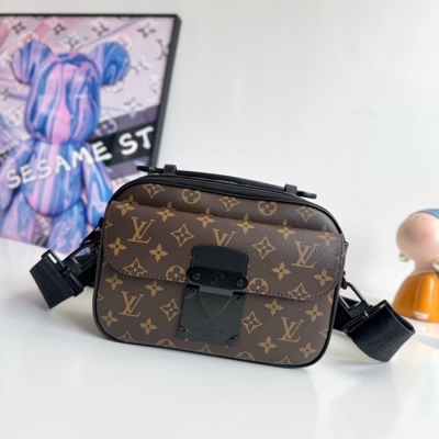 LOUIS VUITTON Sロック メッセンジャーバッグ モノグラムマカサル メンズ 22×18×8cm