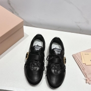 【MIUMIU】早春新作ドイツトレーニングスニーカーレザースニーカーレディース