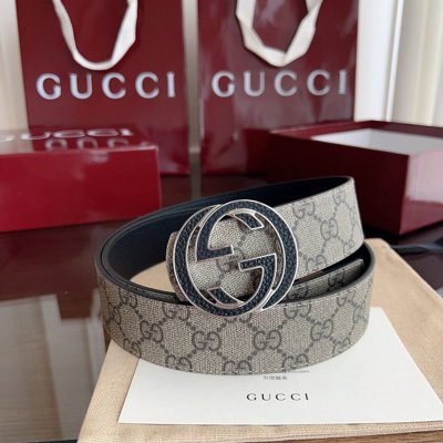 グッチ メンズ ベルト GGバックル 4cm