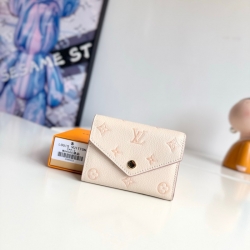 LOUIS VUITTON ヴィクトリーヌ ウォレット モノグラム アンプラント レザー レディース 12×9cm