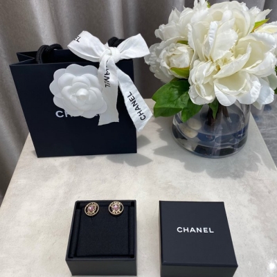 シャネル スタイル ピアス スター ピンク