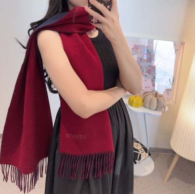 エルメス パリコレクション両面カシミヤスカーフ 180x30