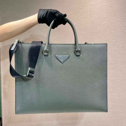 PRADA ブリーフケース サフィアーノレザー メンズ 40×30×9cm