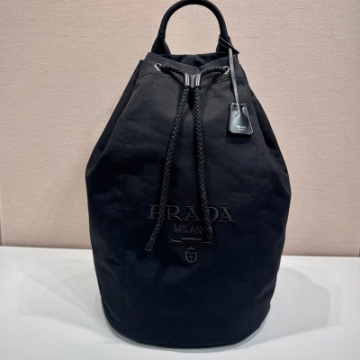 PRADA トラベルバッグ リネンブレンド メンズ 34×55×34cm