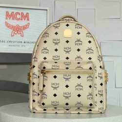 MCM スタイル ビゼトス スターク スモール リュック ベージュ サイズ：33×13×26cm