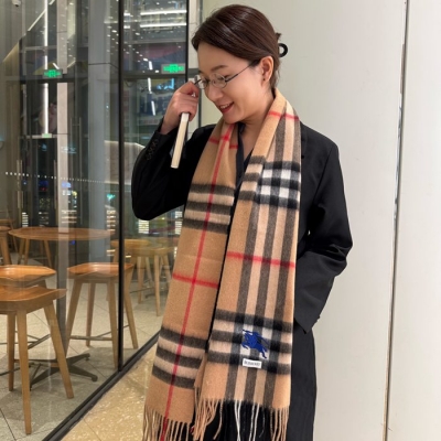 バーバリー クラシックチェックカシミヤスカーフ 30x180cm