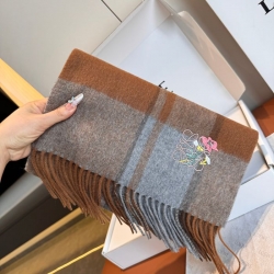 ロエベ めったに見ない優しい色合い。両面配色。カシミヤ 30 x 180cm