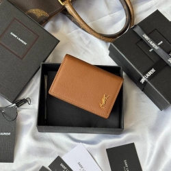 YSL カードケース カーフレザー ユニセックス 7.5×11×1cm