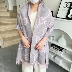 グッチ 2025新作。両面カシミヤ 35x190cm