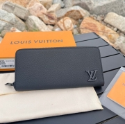 LOUIS VUITTON ジッピー ウォレット LVアエログラム レザー メンズ 21×10×2.5cm