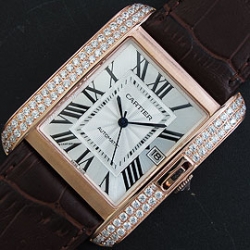 CARTIER タンクアングレーズ 18Kローズゴールド 日本語対応