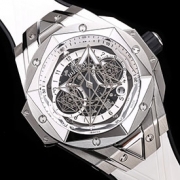 HUBLOT ビッグバン 418.NX.2001.RX.1604.MXM20 ウニコ サンブルーII チタニウム ホワイトパヴェ