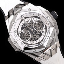 HUBLOT ビッグバン 418.NX.2001.RX.1604.MXM20 ウニコ サンブルーII チタニウム ホワイトパヴェ