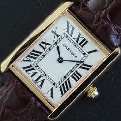 CARTIER タンクアングレーズ クォーツ搭載