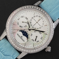 JAEGER-LECOULTRE マスターウルトラスリム ライトブルーベルト 電池式 新着