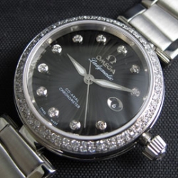 OMEGA デビル レディマティック 全面ダイヤ レディース