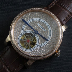 CARTIER ロトンド ドゥ ブラウン革ベルト 自動巻き 腕時計専門家