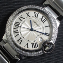 CARTIER バロンブルー クォーツ 36mm 日付表示 ホワイト 人気シリーズ