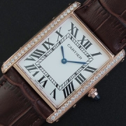 CARTIER タンクアングレーズ クォーツ搭載 ホワイトダイヤル ピンクゴールド プレゼント最適