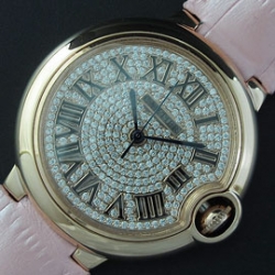 CARTIER バロンブルー ピンクゴールド ライトピンクベルト 新着