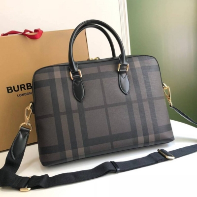 BURBERRY ブリーフケース スモーキーチェック メンズ 37×27×5.5cm