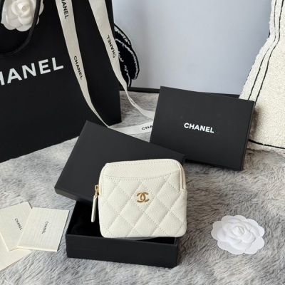 CHANEL コインパース カーフレザー レディース 11×9.5×1.5cm
