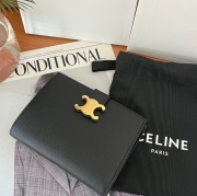 CELINE ヴィクトワール ウォレット カーフレザー レディース 14×11×2cm