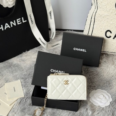 CHANEL L字ジップコインパース カーフレザー レディース 12×7cm