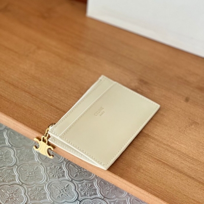 CELINE トリオンフ ジッピーカードケース カーフレザー レディース 11×7.5×1cm