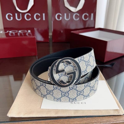 グッチ メンズ ベルト GGバックル 4cm