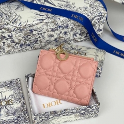 DIOR カロ ダリア ウォレット ラムスキン レディース 11.5×9×2cm