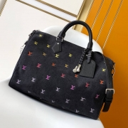 LOUIS VUITTON スピーディ 40 バンドリエール LVブロゾン デニム メンズ 40×26×23cm