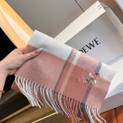 ロエベ めったに見ない優しい色合い。両面配色。カシミヤ 30 x 180cm