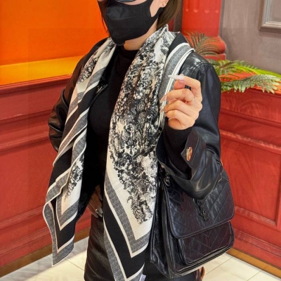 ディオール 2025早春新作 ジュイ柄スカーフ 110x110cm