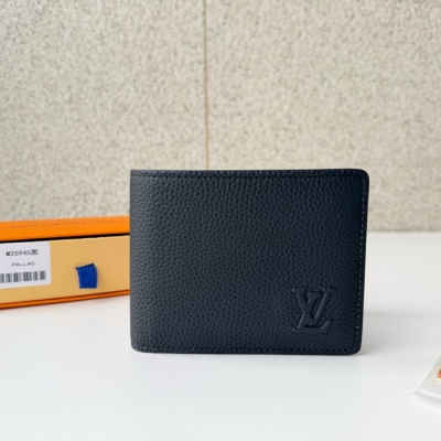 LOUIS VUITTON ミュルティプル ウォレット LVアエログラム レザー メンズ 5×9×1.5cm