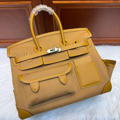 HERMES バーキン 35 カーゴ キャンバス×スウィフト レディース 35×25×18cm