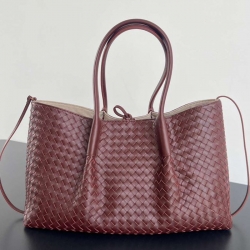 BV トートバッグ レザー ハンドバッグ 編み込み 23×43×14.5cm