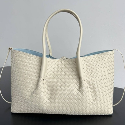 BV トートバッグ レザー ハンドバッグ 編み込み 23×43×14.5cm