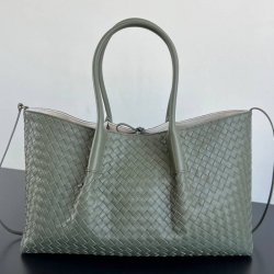 BV トートバッグ レザー ハンドバッグ 編み込み 23×43×14.5cm