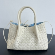 BV トートバッグ レザー ハンドバッグ 編み込み 15×24×12cm