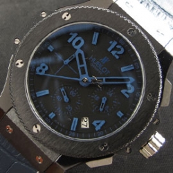 HUBLOT ビッグバン ブルー夜光インデックス ストップウォッチ 安心老舗