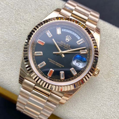 ROLEX 218235 デイデイト II ブラック 2Bルビー 8Bダイヤ
