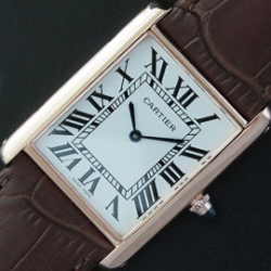 CARTIER タンクアングレーズ クォーツ搭載 ホワイト クロノメーター 革バンド 優れた品質