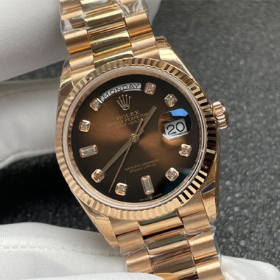 ROLEX 128235 デイデイト 36mm ブラウン スペック完了
