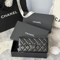 CHANEL CF ロングウォレット ラムスキン レディース 10.5×19×3cm