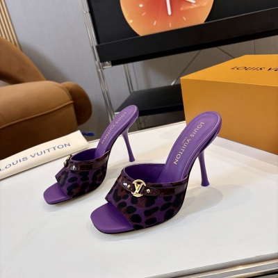 【LOUISVUITTON】ハイヒールサンダルレザーサンダルスリッポンレディース