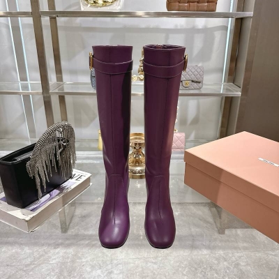 【MIUMIU】ショートブーツレザーブーツヒールブーツレディース