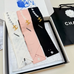 シャネル ツイリースカーフ。100％シルク 120 6cm