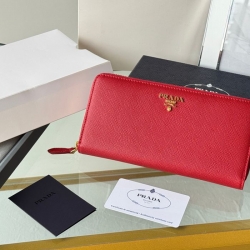 PRADA ジッピーウォレット サフィアーノレザー メンズ 19×12cm