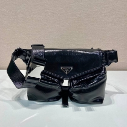 PRADA ウエストバッグ ワックスレザー メンズ 25×18.5×5.5cm